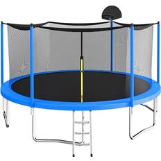 Evedy Outdoor Trampoline 366cm +Safety Net+ ladder + Basketball Hoop