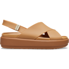 Crocs Beige - Women Sandals Crocs Brooklyn Luxe Cross Strap - Tan