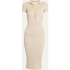 Gold Dresses Valentino TOILE ICONOGRAPHE LUREX AND JACQUARD DRESS Wo GOLD