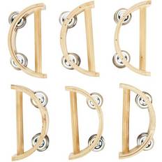 Toy Tambourines Excellerations Toddler Easy-Hold Wooden Tambourine Set of 6