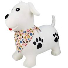 Plastic Beach Ball BounceZiez Inflatable Bouncing Animal Hoppers with Hand Pump White Dog