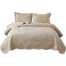Oversized king bedspreads MarCielo Cotton Oversized Bedspread Beige (299.7x269.2)