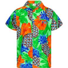 King Kameha Hawaiian Shirt - Pineapple Hibiscus/Shadow Green