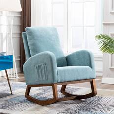 Modern Blue Rocking Chair 39.7"