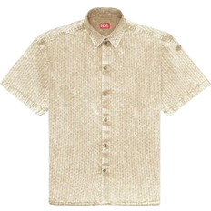 Diesel Cotton Shirts Diesel S Lazer Oversize Short Sleeve Button Up Shirt - Brown