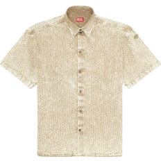 Diesel S Lazer Oversize Short Sleeve Button Up Shirt - Brown