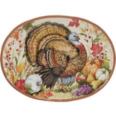 Red Cheese Boards Certified International Harvest Blessings Oval Turkey Platter Cheese Board