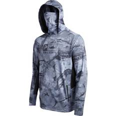 Fishing Jackets Pelagic Exo-Tech Hooded Gyotaku Long-Sleeve Fishing Shirt for Men Black