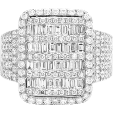 Jewelry Unlimited Baguette Invisible Pinky Ring - White Gold/Diamonds