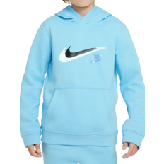 Nike Older Kid's Sportswear Graphic Fleece Pullover Hoodie - Aquarius Blue (FZ4712-407)