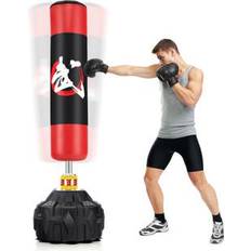 Punching Bags Costway Freestanding Punching Bag with Fillable Base Suction Cups and Shock Absorbers