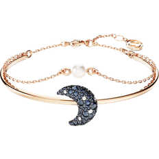 Swarovski Black Bracelets Swarovski Luna Moon Bangle - Rose Gold/Black/Multicolour