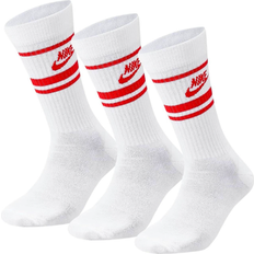Nike Men Underwear Nike Sportswear Dri-FIT Everyday Essential Crew Socks 3-pack - White/University Red