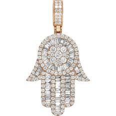 Jewelry Unlimited Hamsa Hand Pendant - Rose Gold/Diamonds