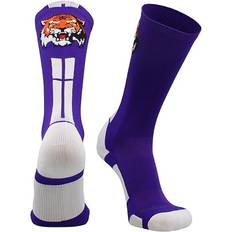 MadSportsStuff Youth Tigers Logo Athletic Crew Socks - Purple/White