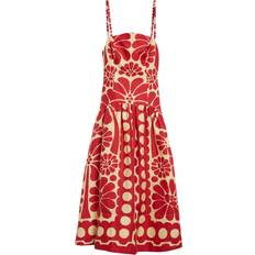 Leather Jackets - Women Clothing Farm Rio Palermo Sleeveless Midi Dress - Red