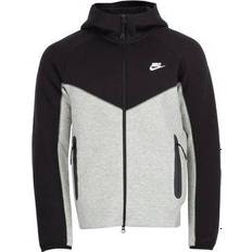 Baumwolle - Herren - M - Outdoorjacken Bekleidung Nike Sportswear Tech Fleece Windrunner Men's Full Zip Hoodie - Dark Grey Heather/Black/White
