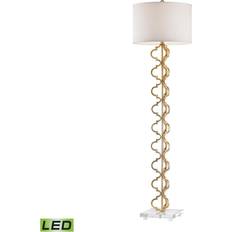 Elk Home Castile Gold Leaf/White Linen Floor Lamp 62"