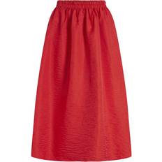 Dame - Røde Skjørt Vila Vimabelle HW Midi Volume Skirt Poppy Red