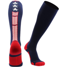 MadSportsStuff USA Flag Stars Over The Calf Socks - Navy/Red/White