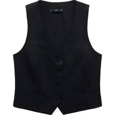 Women - XXL Suits Mango Linen vest with buttons black Women