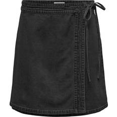 Only Villa Wrap Tie Skirt - Washed Black