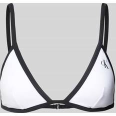 L - Weiß Bikinioberteile Calvin Klein Triangle Bikini Top CK Monogram