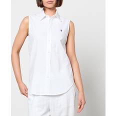 Polo Ralph Lauren White Blouses Polo Ralph Lauren Sleeveless Cotton-Canvas Shirt White