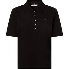 Tommy Hilfiger Damen Hemden Tommy Hilfiger Polohemd Pique WW0WW37820 Schwarz Regular Fit