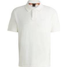 Herren - Orange Hemden BOSS Polo-Shirt aus Baumwoll-Frottee mit Mixed-Technique-Logo
