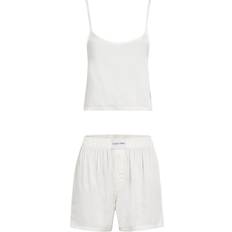 Calvin Klein Women Sleepwear Calvin Klein Pure Sheen Sleeveless Short Set White
