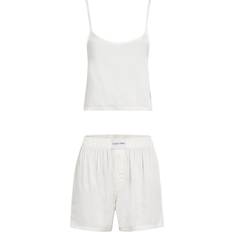 Calvin Klein Women Pajamas Calvin Klein Pure Sheen Sleeveless Short Set White