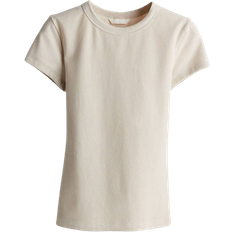 Damen - L T-Shirts & Tanktops H&M Geripptes T-shirt - Light Beige