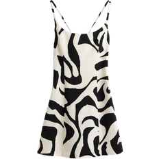 Damen Kleider H&M Strap Dress - Cream/Black Patterned