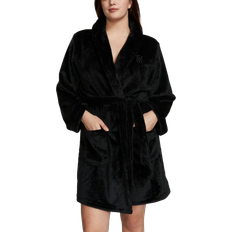 Polyester - Women Sleepwear Victoria's Secret Short Cozy Robe - Black