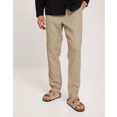 Les Deux Herre Bukser Les Deux Patrick Linen Pants Linbukser Sand/Black