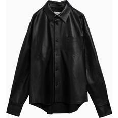 M - Unisex Shirts Ami Paris Black Leather Long Sleeved Shirt