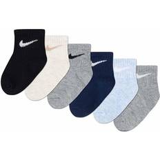 Nike Baby's Assorted Ankle Socks 6-pack - Pale Ivory Heather