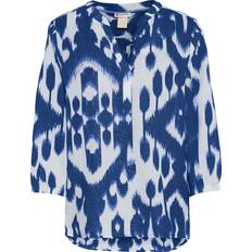 Blau - Damen Blusen Street One Bluse aus Leinenmischung