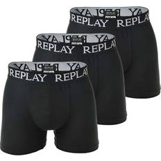 Replay Unterhosen Replay herren boxershorts, 3er pack unterhosen, baumwolle, logo, einfarbig Schwarz