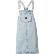 Kurze Kleider - Rot Tommy Jeans Kleid 'PINAFORE' navy blue denim rot weiß