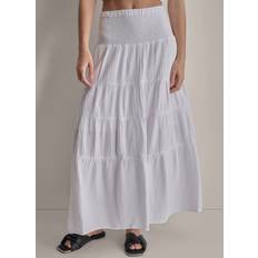 White Skirts DKNY Women's Smocked Waist Midi Skirt in White