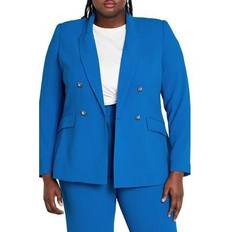 City Chic Blue - Women Outerwear City Chic Kiana Double Breasted Blazer