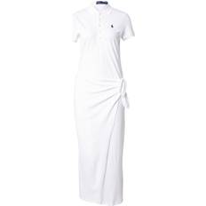 Polo Ralph Lauren White Dresses Polo Ralph Lauren Woman Midi dress White Cotton, Elastane