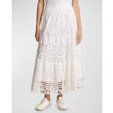 Polo Ralph Lauren White Skirts Polo Ralph Lauren Battenberg-Lace Midi Skirt in White