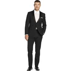 Black - L - Men Suits Tommy Hilfiger Men's Modern-Fit Flex Stretch Tuxedo Jacket Black 42L