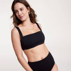 XXL Bikini Tops Calia CALIA Women's Square Neck Bikini Swim Top, Medium, Black