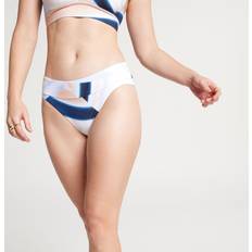 XXL Bikini Bottoms Calia CALIA Women's Mid Rise Wide Banded High Leg Swim Bottoms, Medium, Blue