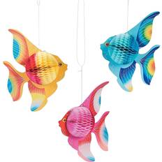 Streamers Fun Express 6 Pc 10" Tropical Fish Honeycomb Hanging Decorations