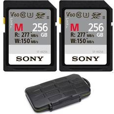 Sony 256 GB Memory Cards Sony 256GB V60 UHS-II M-Series Memory Card 2-Pack Bundle with Case